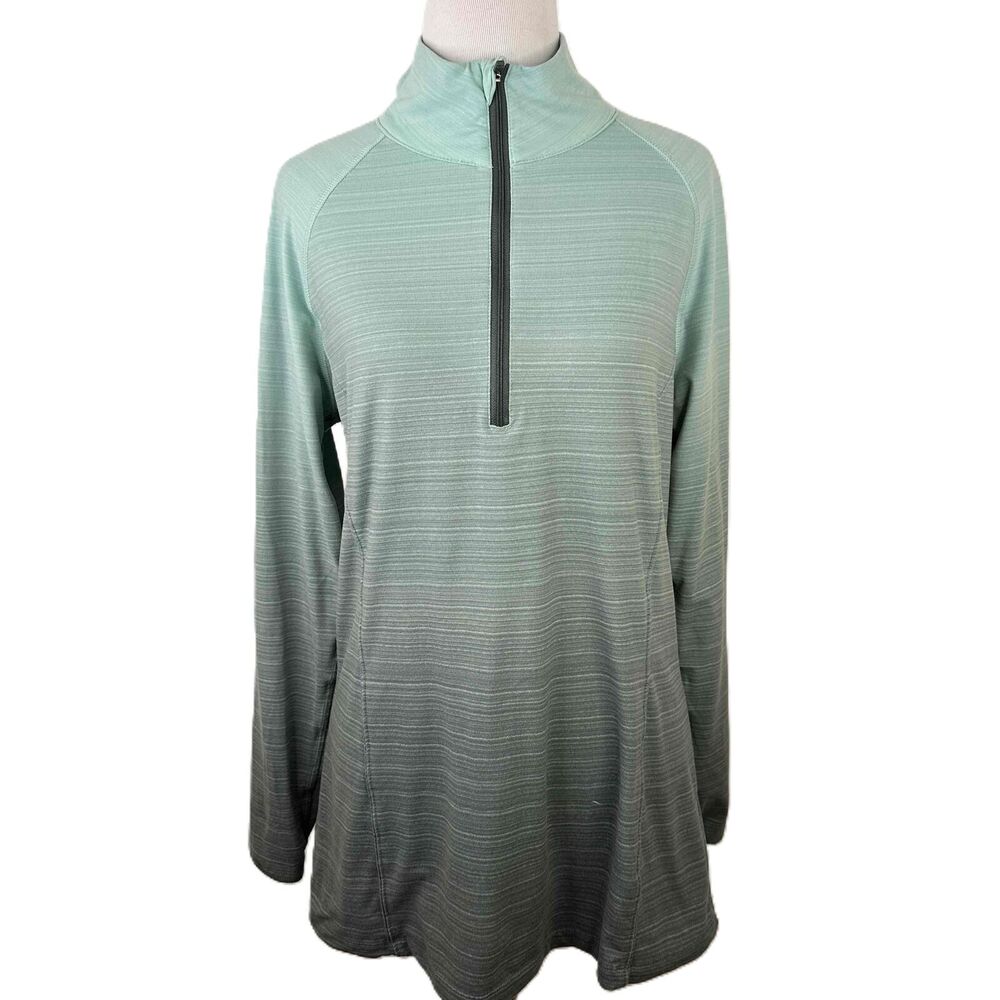 Stoic Green Ombre William III Running Long Sleeve Half-Zip Pullover Size Medium